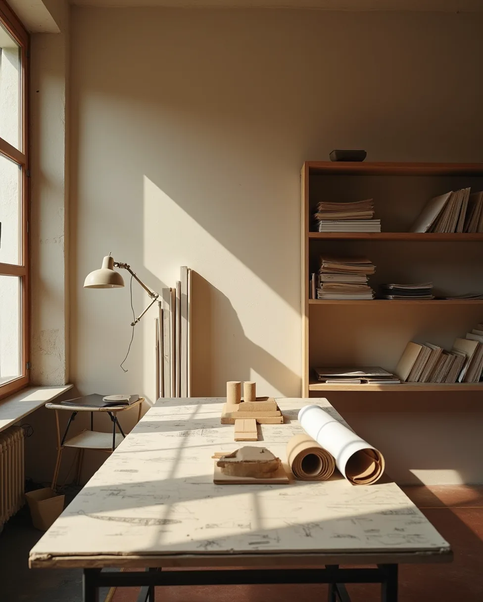Interno di casa con travi in legno